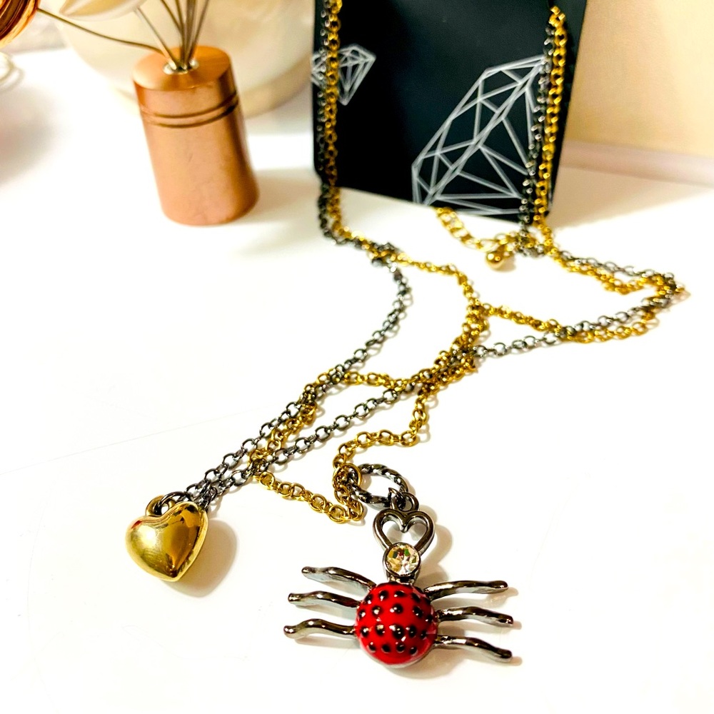 Heart ♥️ Spider 🕷 necklace jewelry
